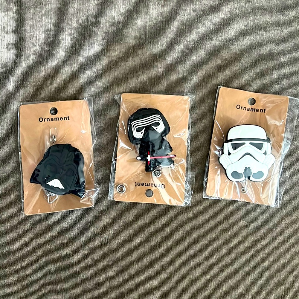 Star Wars Badge Reels, Set of 3 (Darth Vader, Kylo Ren, Stormtrooper)